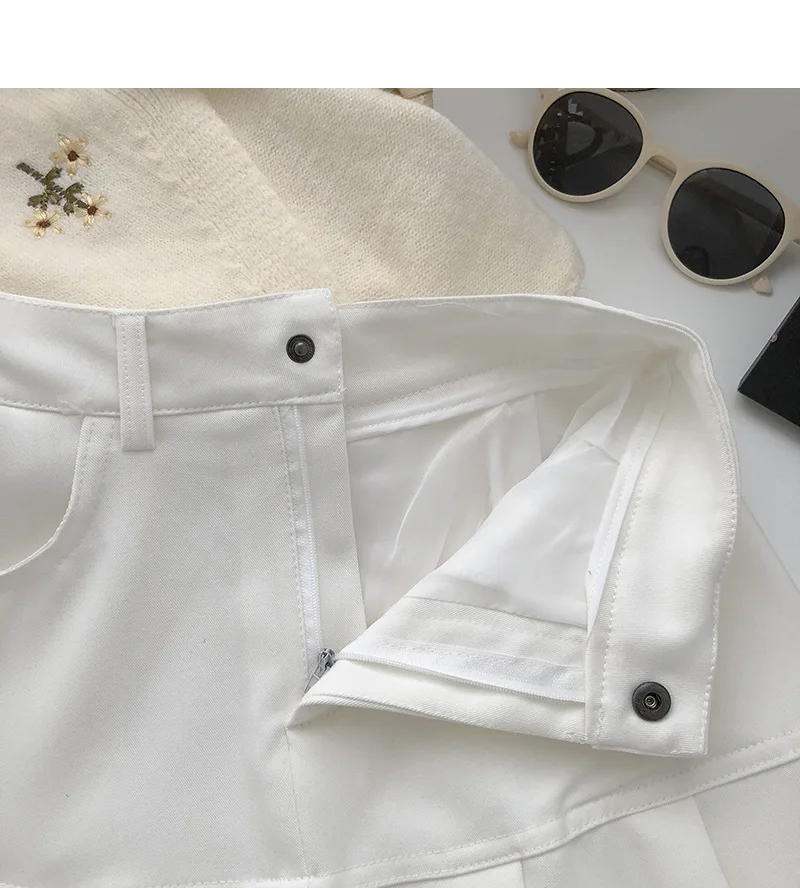 Y2K Vintage High Waist Pleated Skirt Women College Style Uniforms Safety Pants Mini Skirts Woman Korean Street Slim A-Line Skirt