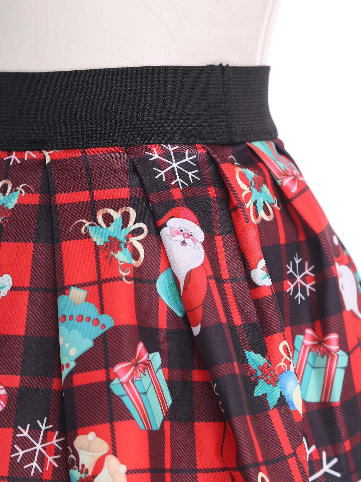 Womens Schoolgirl Role Play Mini Skirt with Garters Pleated Plaid Layer Tulle Lining Elastic Waistband Skirts Nightclub Lingerie