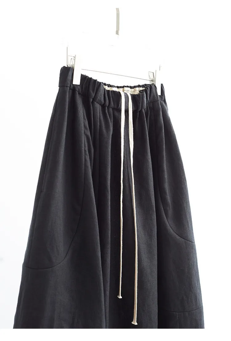 New Chinese Style~Black Bud Skirt, Silk-Linen Jacquard Skirt, 2026 Spring-Summer New Collection