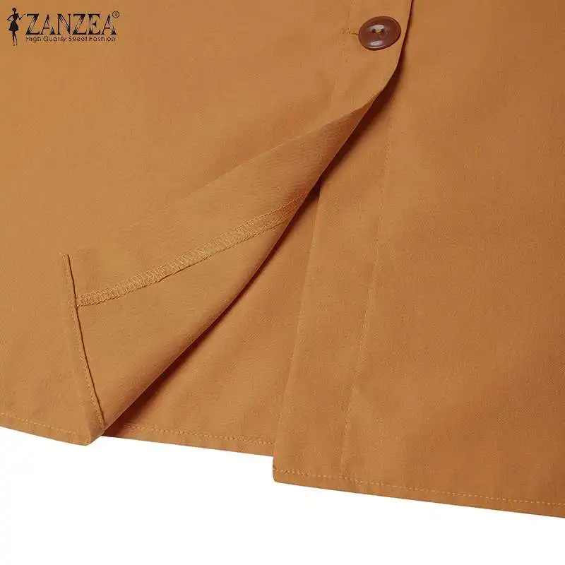 ZANZEA Cargo Skirts Elegant Women Evangelical Faldas Mujer Office Lady High Waist Saias Summer 2024 Casual Buttons Up Jupes