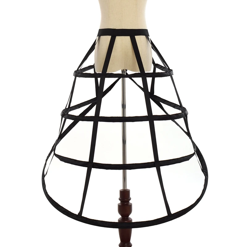 Cage Hoop Petticoat Women Irregular Crinoline Skirt Pannier White Black Wedding Bridal Underskirt Bustle