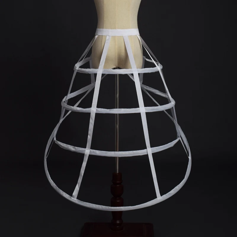 Cage Hoop Petticoat Women Irregular Crinoline Skirt Pannier White Black Wedding Bridal Underskirt Bustle