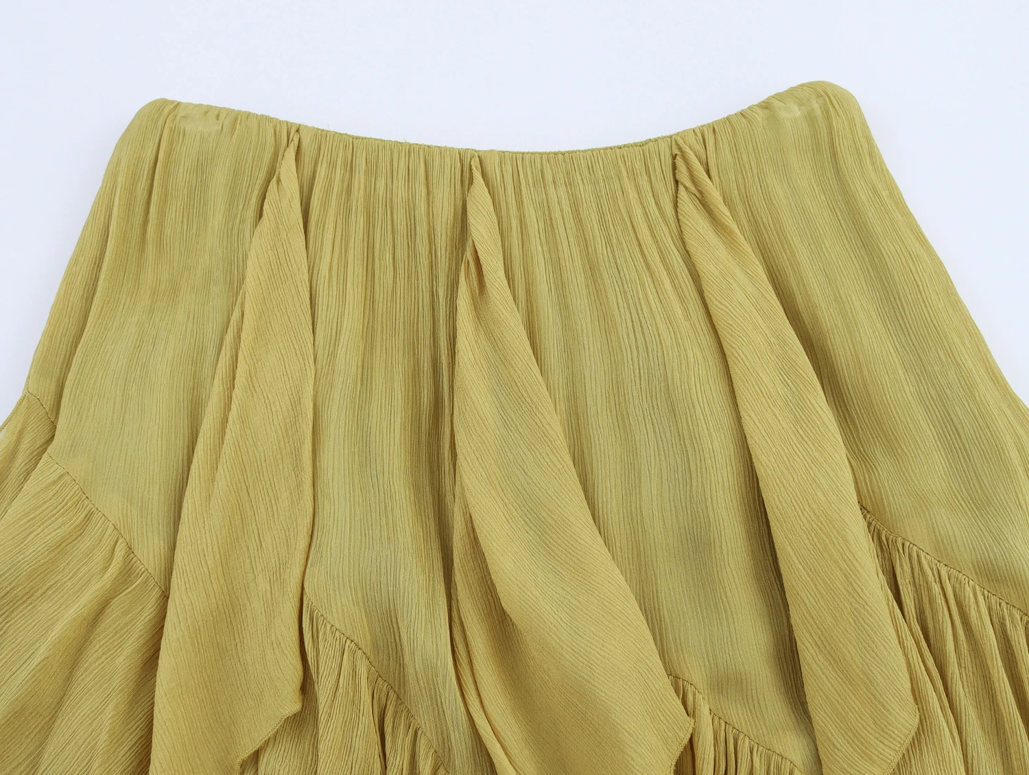 Topenomi Fairy Tierred Ruffled Skirt Women Summer Simple Solid Elastic Waist A-line Long SkirtsK Fashion Versatile Юбка