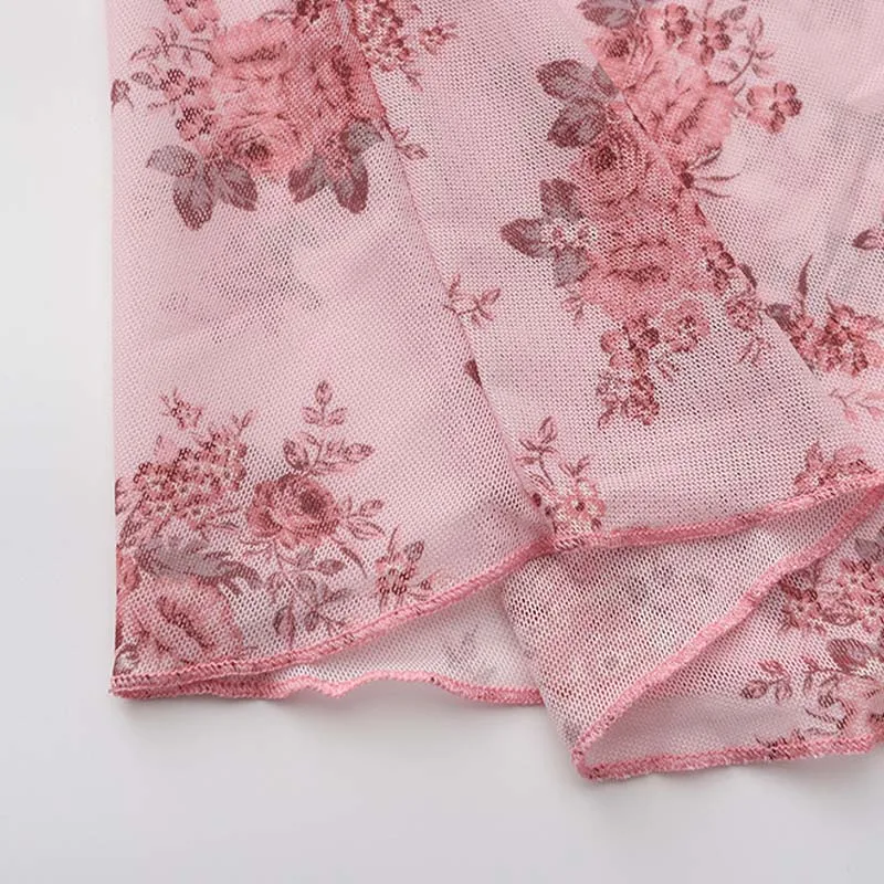 2025 Flower Print Midi Skirt High Waist Long Skirts For Women Vintage Streetwear Skirt Summer Elegant Women's Skirts
