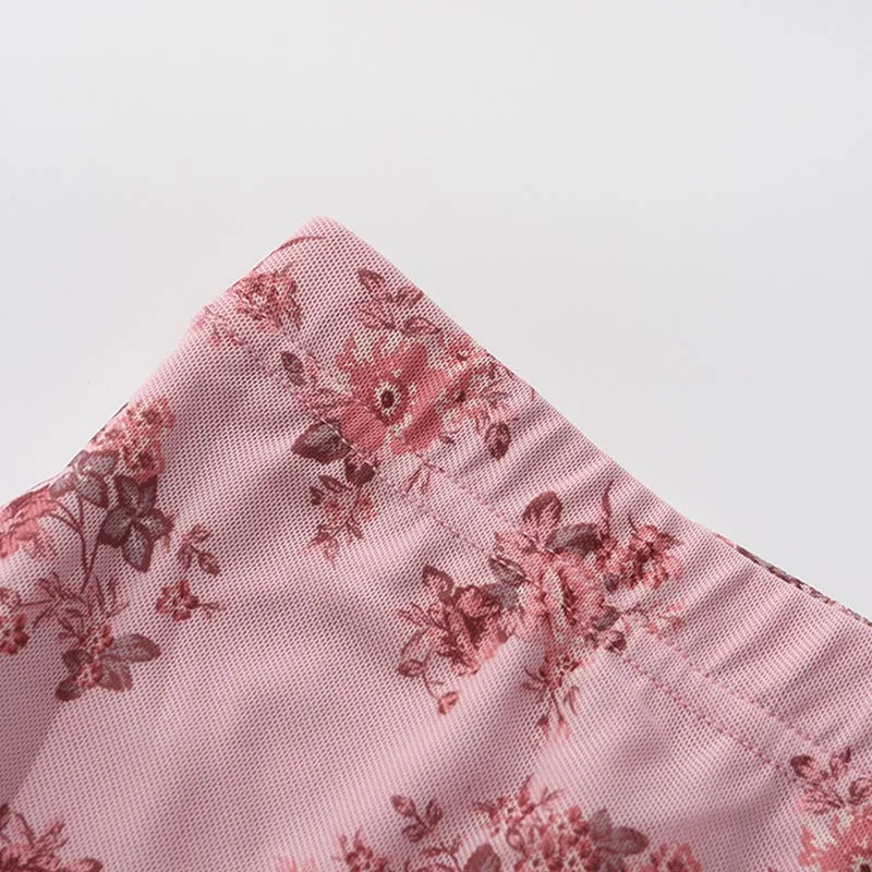 2025 Flower Print Midi Skirt High Waist Long Skirts For Women Vintage Streetwear Skirt Summer Elegant Women's Skirts