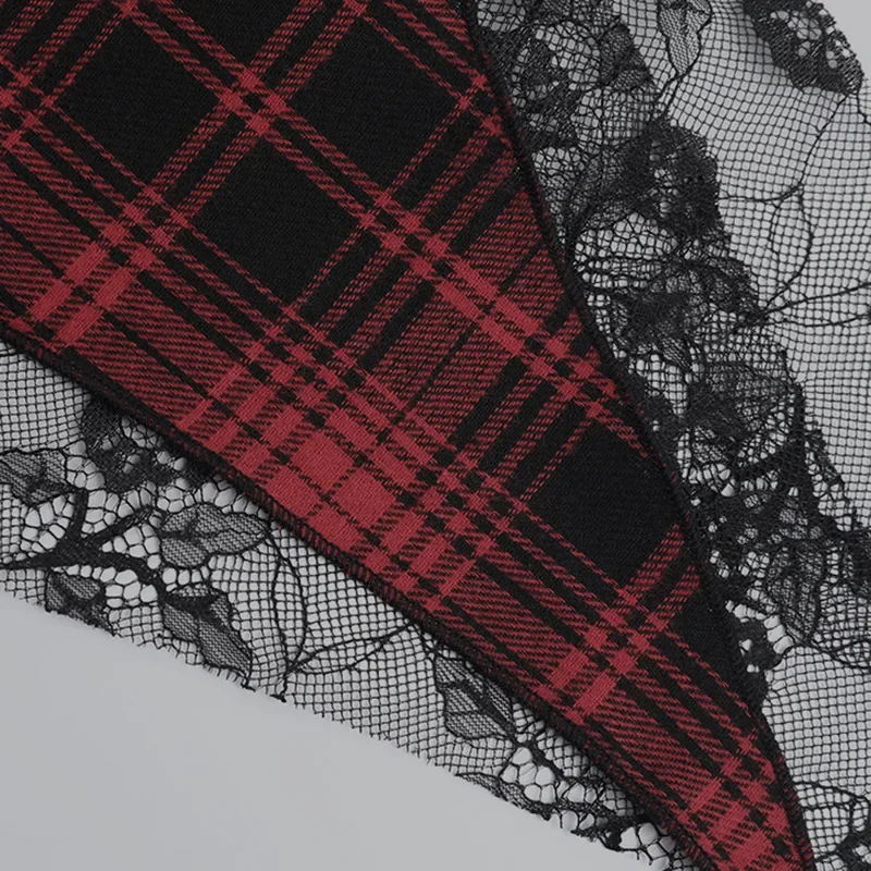 Punk Gothic Skirt Women Streetwear Harajuku Irregular Patchwork Red Plaid Skirt Hotsweet Y2k Clubwear Skirt