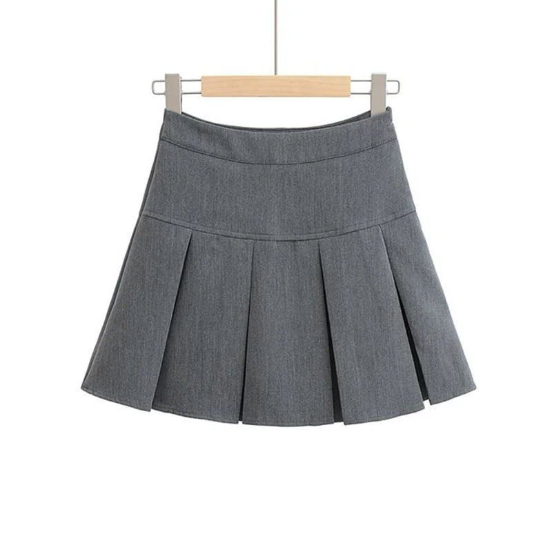 Jmprs High Waist Women Pleated Skirt Summer Fashion Jk Mini Skirts Korean School Uniform Black Grey Zipper Slim Girls Skirt