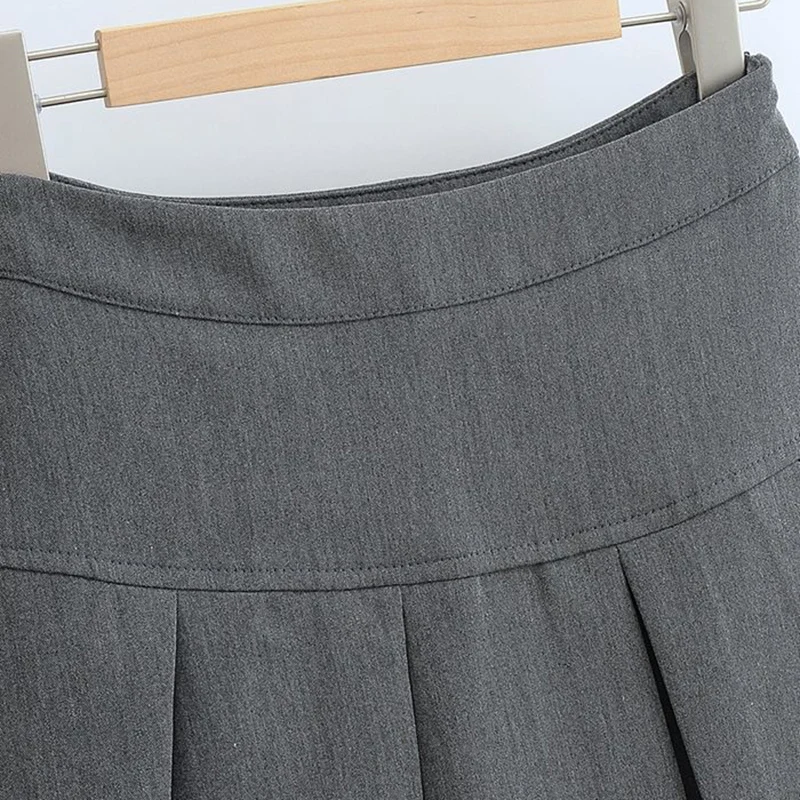 Jmprs High Waist Women Pleated Skirt Summer Fashion Jk Mini Skirts Korean School Uniform Black Grey Zipper Slim Girls Skirt