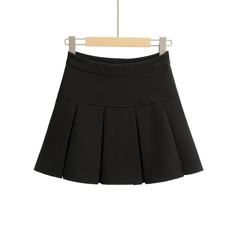 Jmprs High Waist Women Pleated Skirt Summer Fashion Jk Mini Skirts Korean School Uniform Black Grey Zipper Slim Girls Skirt