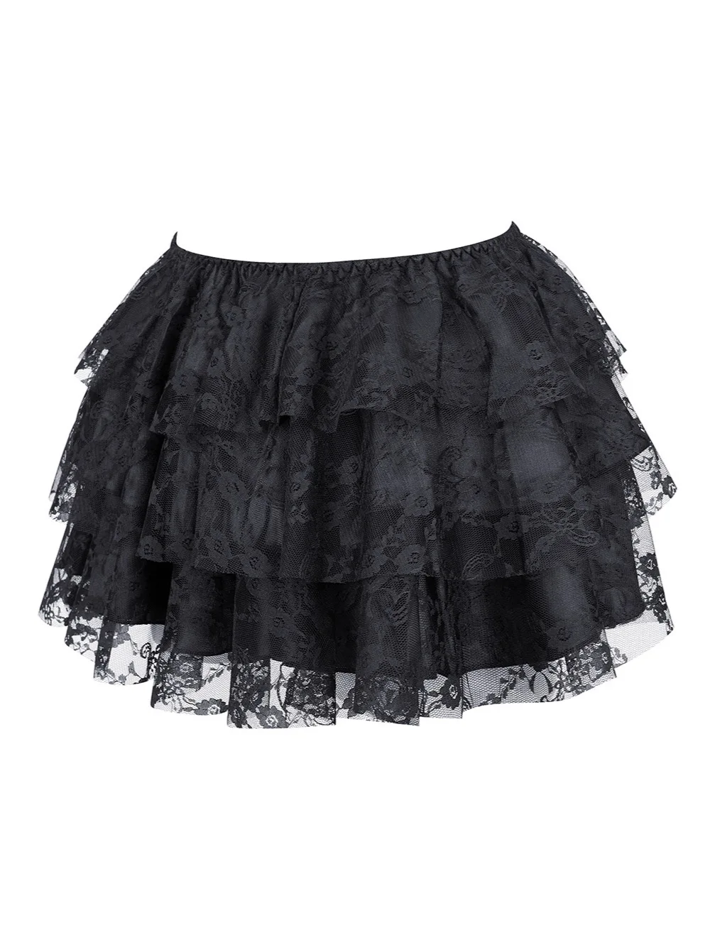 Promotion New Black Mesh Ruffles 3 Layers Adult Women Pettiskirt Tutu Party Dance Mini Skirt Performance Clothes