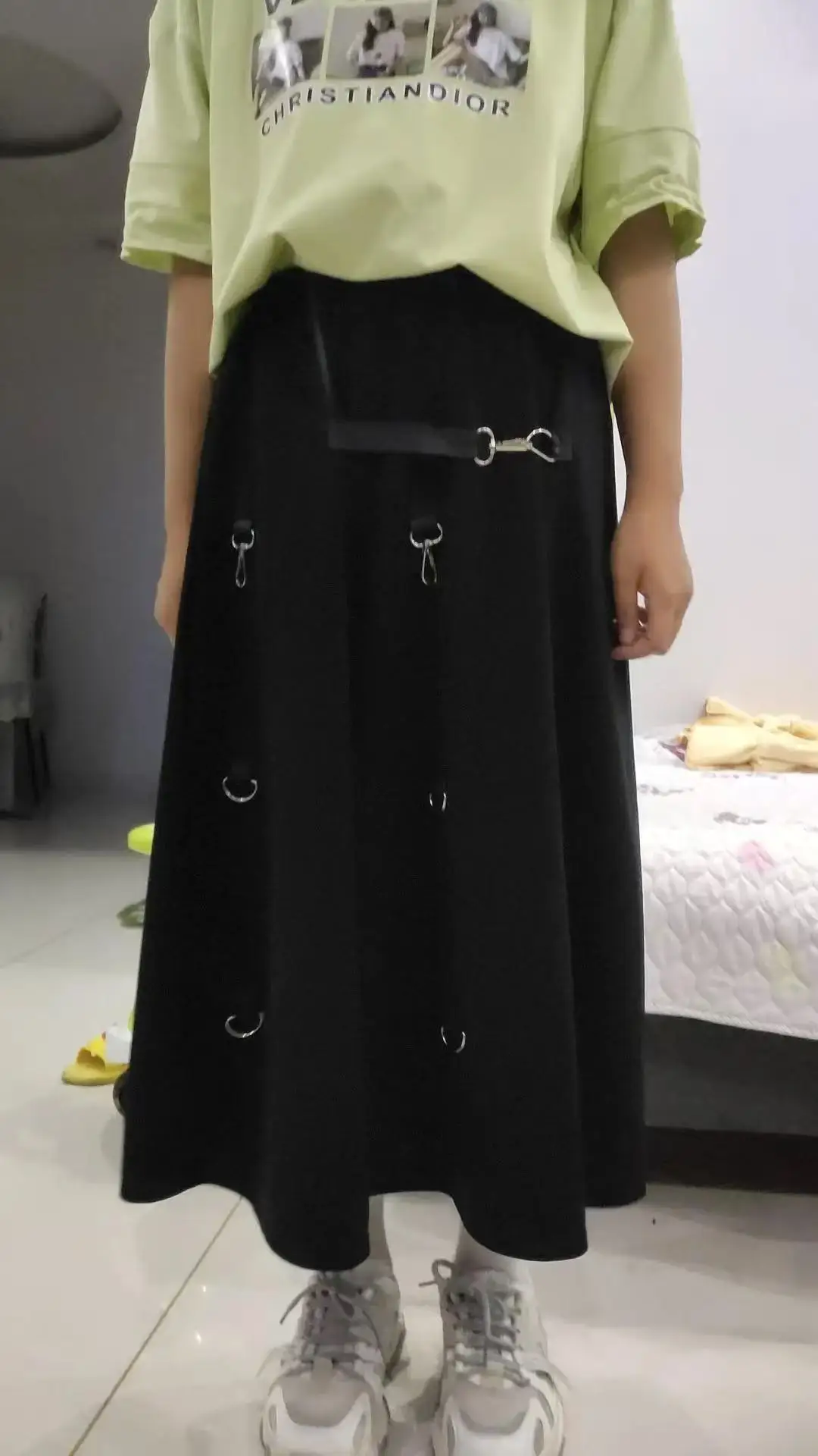 New 2025 Black Skirts Women Harajuku Punk Style High Waist Buckle Irregular Gothic Skirt Woman Hip Hop Streetwear Female