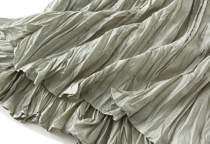 Streamgirl Women Summer Skirts Long Pleated A Line Elegant Solid Big Swing Maxi Skirt Ladies Blue White Beach Skirt Women Luxury