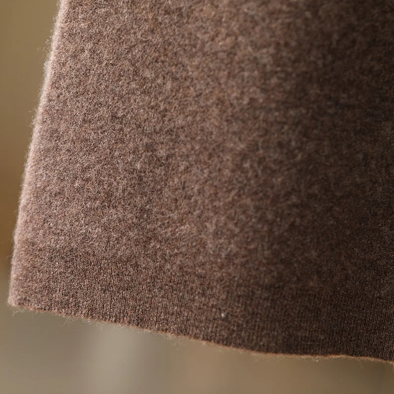 Women Wool Skirts Autumn Winter Office Lady Mini Slim Fit Skirt Elastic Waist 100% Merino Wool Knitted Cashmere Above Knee Dress