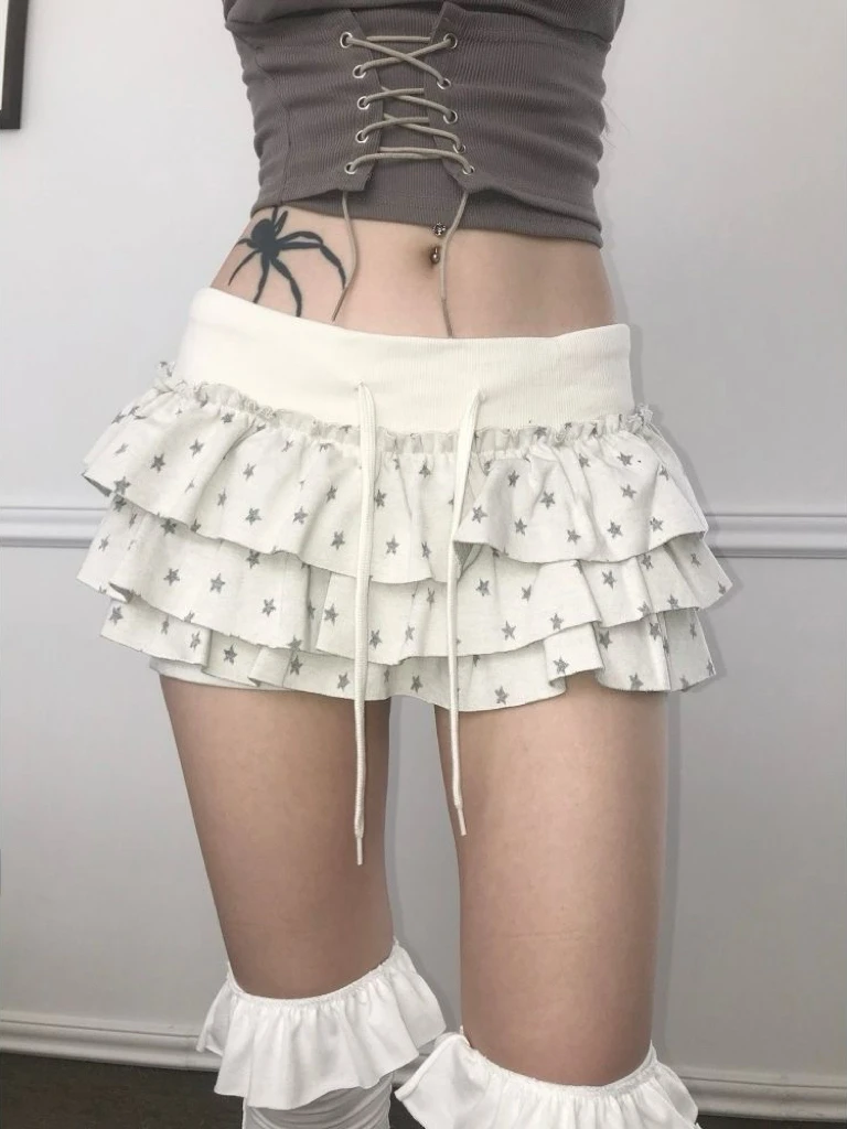 2000s Harajuku Hot Girl Striped Slim Mini Skirts Y2k American Vintage Summer Short Party Skirts Subculture Sweet Casual Skirts