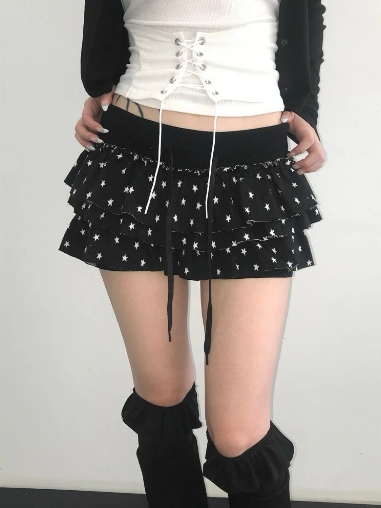 2000s Harajuku Hot Girl Striped Slim Mini Skirts Y2k American Vintage Summer Short Party Skirts Subculture Sweet Casual Skirts