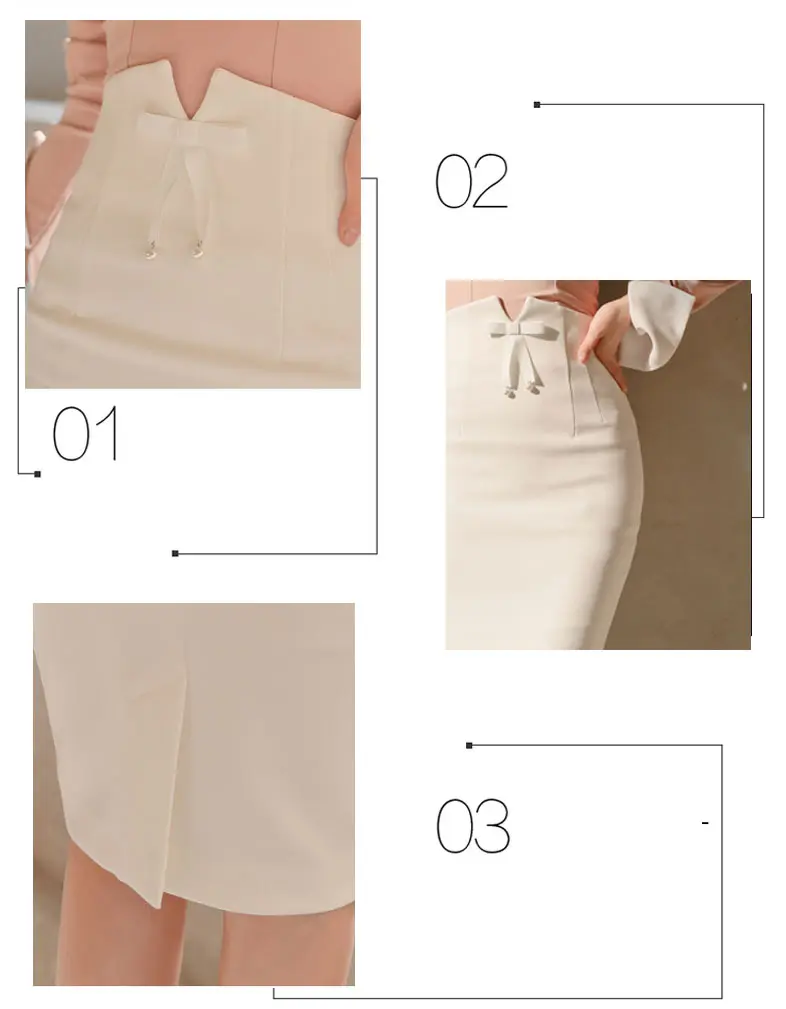 High Waist Midi Skirt Women Spring Summer Office Korean Elegant Split Back Sexy White Bodycon Pencil Skirt