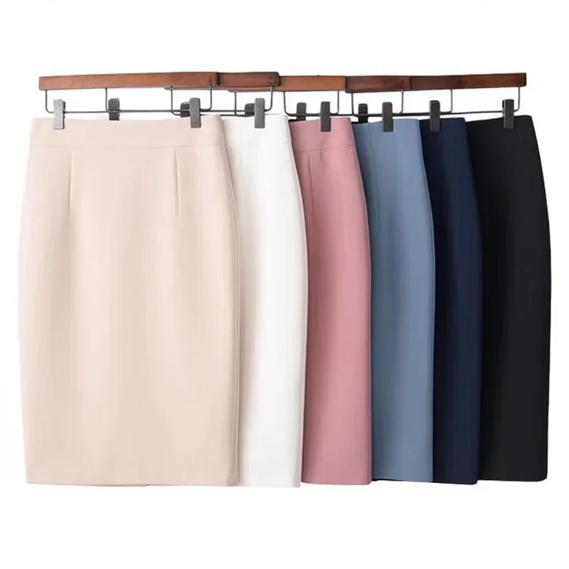 Smvp Women Office Pencil Skirts 2025 New Autumn Elegant Slim High Waist Black Skirts Ladies Korean Fashion Skinny OL Skirt