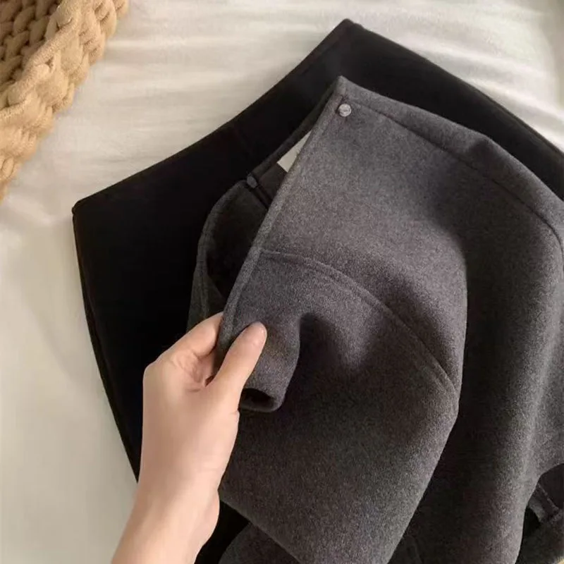 2026 Autumn Winter Vintage Woolen Skirts Women Korean Temperament A-Line Short Skirt Ladies Elegant Versatile Thick Mini Skirts