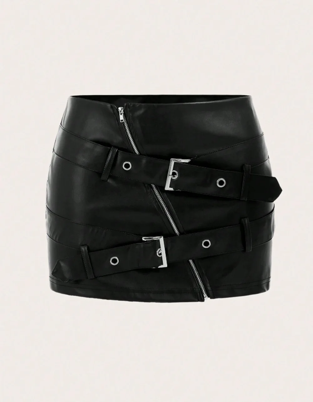 Pu Leather Skirts for Women Winter New Street Spice Girls Sexy Button Bodycon Skirts