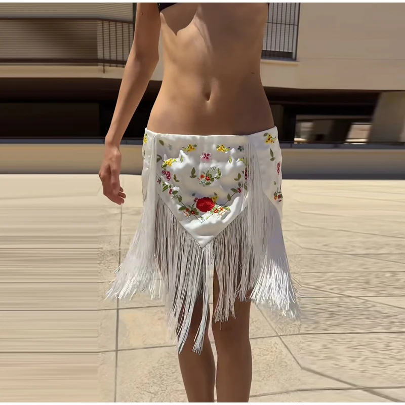 Embroidery Tassels Wrap Women's Maxi Skirt Lady's High Waist Skirt Casual Loose Long Skirts 2026 New for Holiday Party Commute