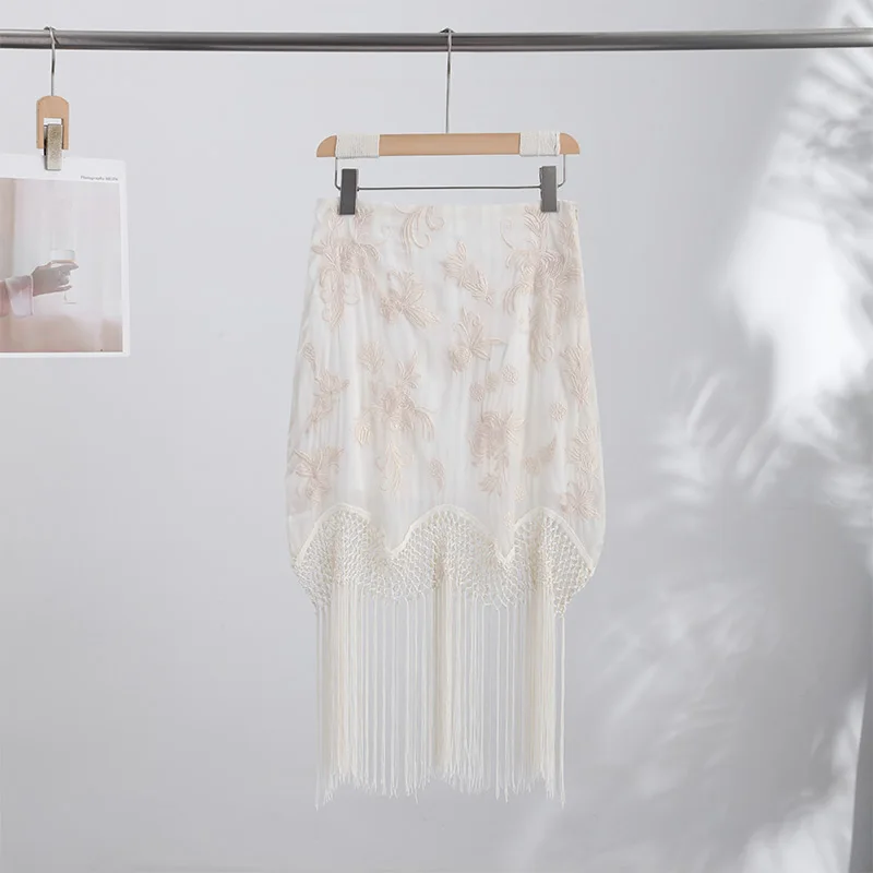 Embroidery Tassels Wrap Women's Maxi Skirt Lady's High Waist Skirt Casual Loose Long Skirts 2026 New for Holiday Party Commute