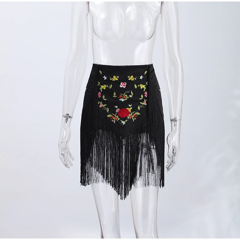 Embroidery Tassels Wrap Women's Maxi Skirt Lady's High Waist Skirt Casual Loose Long Skirts 2026 New for Holiday Party Commute
