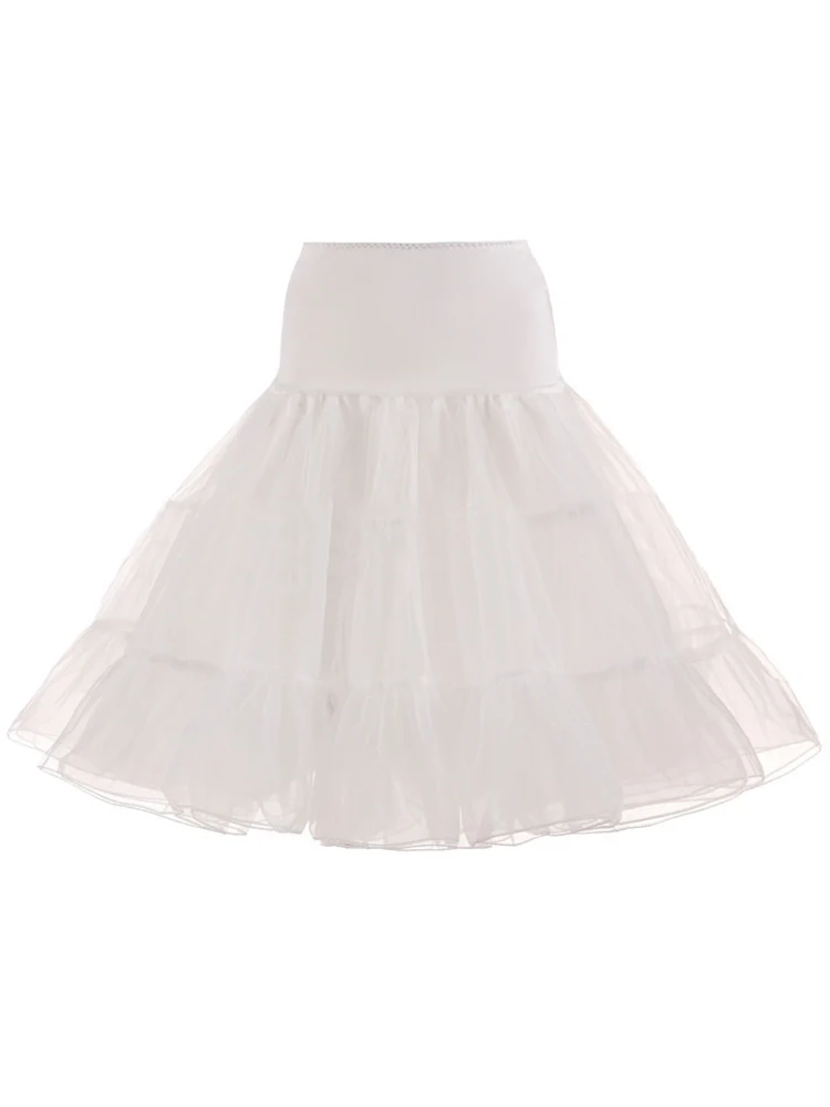 Tonval Pleated Vintage Voile Underskirt Ballet Tutu Skirts for Women 50s Retro Skirt Wedding Elegant Party Petticoat