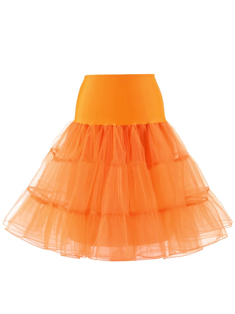 Tonval Pleated Vintage Voile Underskirt Ballet Tutu Skirts for Women 50s Retro Skirt Wedding Elegant Party Petticoat