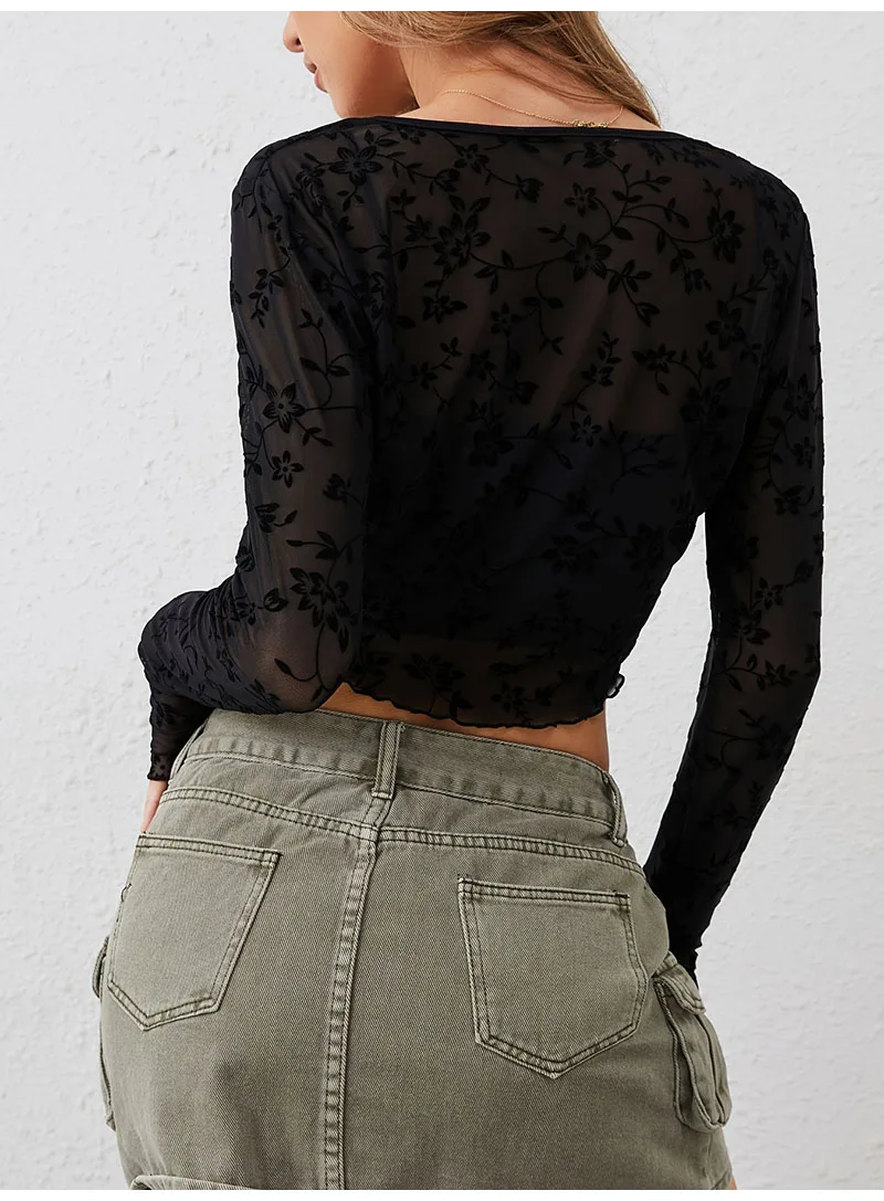 Elegant Dark Green Long Skirts Women 2025 Autumn Casual Floral Half-body Fishtail Slim Maxi Skirt