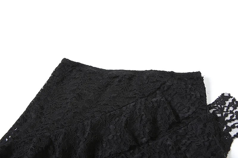 BKLD 2026 Autumn New Women Clothing Black Skirts Sexy High Waist Lace Ruffles Patchwork Irregular Y2k Skirts Party Clubwear
