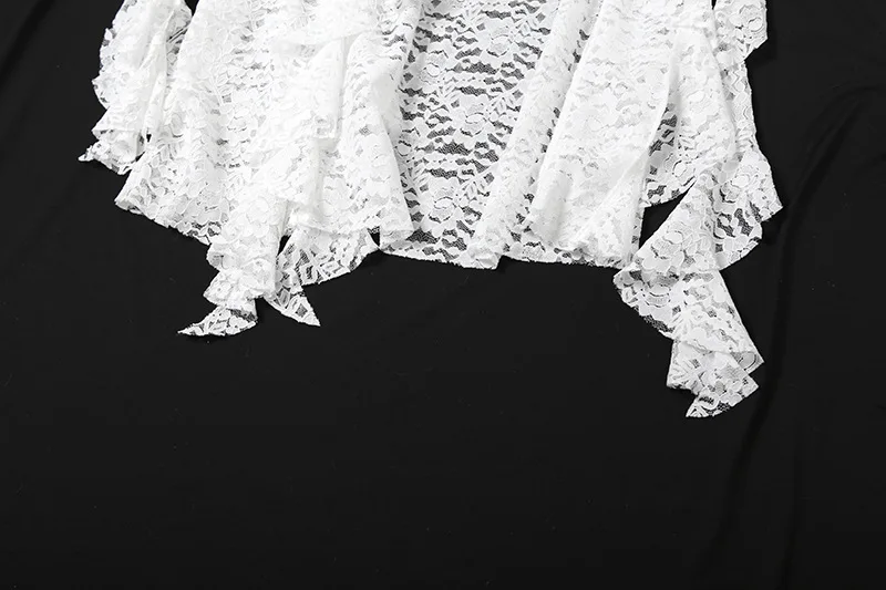 BKLD 2026 Autumn New Women Clothing Black Skirts Sexy High Waist Lace Ruffles Patchwork Irregular Y2k Skirts Party Clubwear