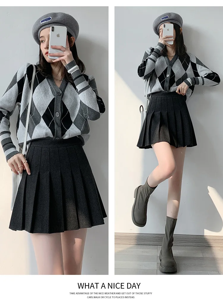 Brown High Waist Pleated Skirts for Women A-Line Mini Tennis Skirt with Lining Shorts Ladies Spring Summer Casual Basic Skirts