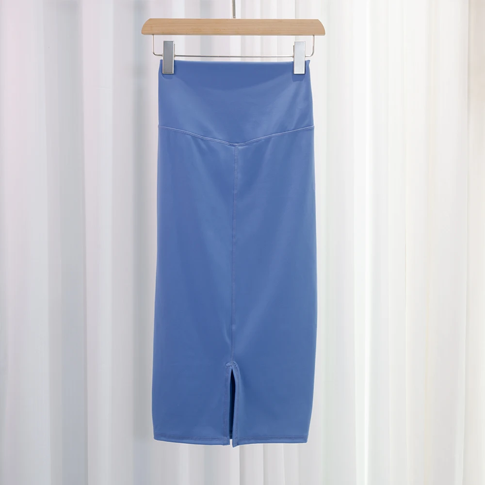 LULU FLORA Hip Hugging Skirt, Half Body Skirt, High Elasticity, High Waist Yoga, Spring and Summer Mid Length, Retro Nude Style