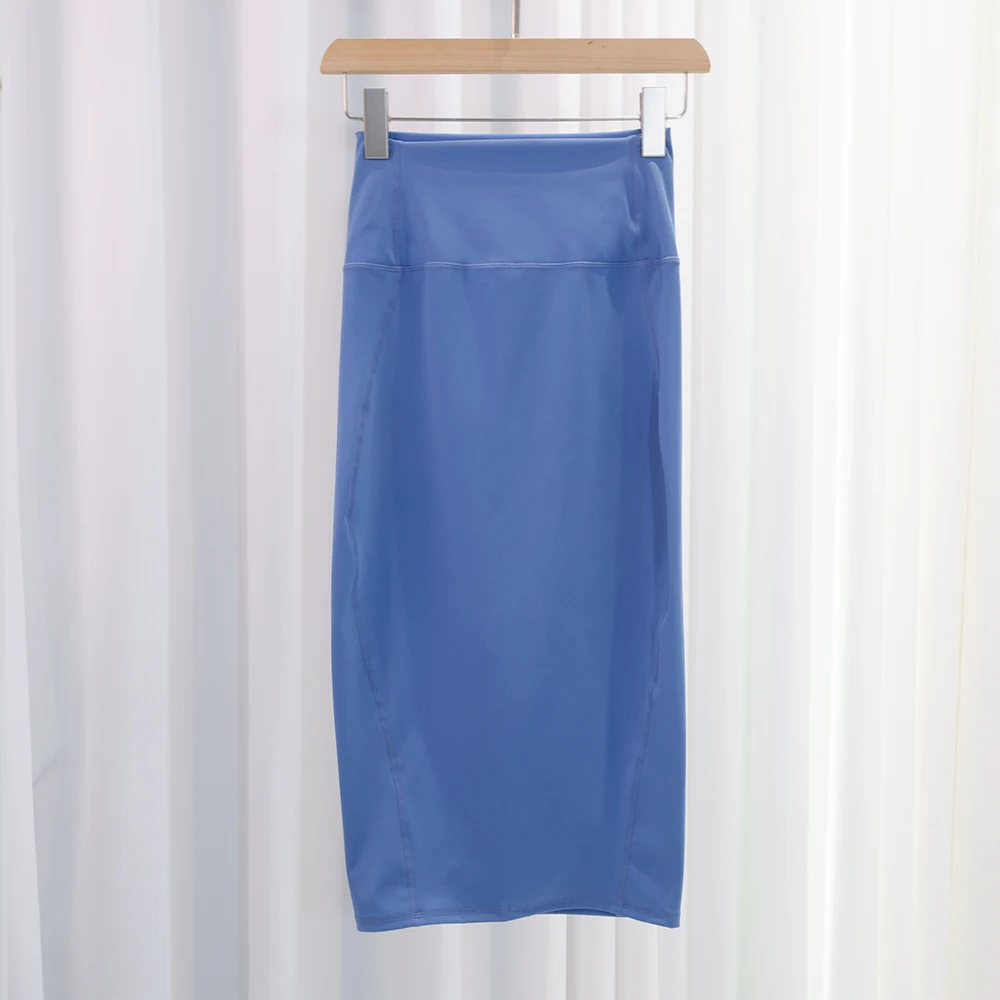 LULU FLORA Hip Hugging Skirt, Half Body Skirt, High Elasticity, High Waist Yoga, Spring and Summer Mid Length, Retro Nude Style