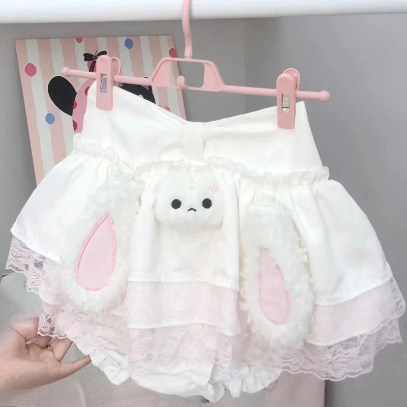 Spring Japanese Kawaii Lace Patchwork Skirts Womens Harajuku Cartoon Cake Skirt Y2k Aesthetic Ruffled Faldas Mujer Moda 2026
