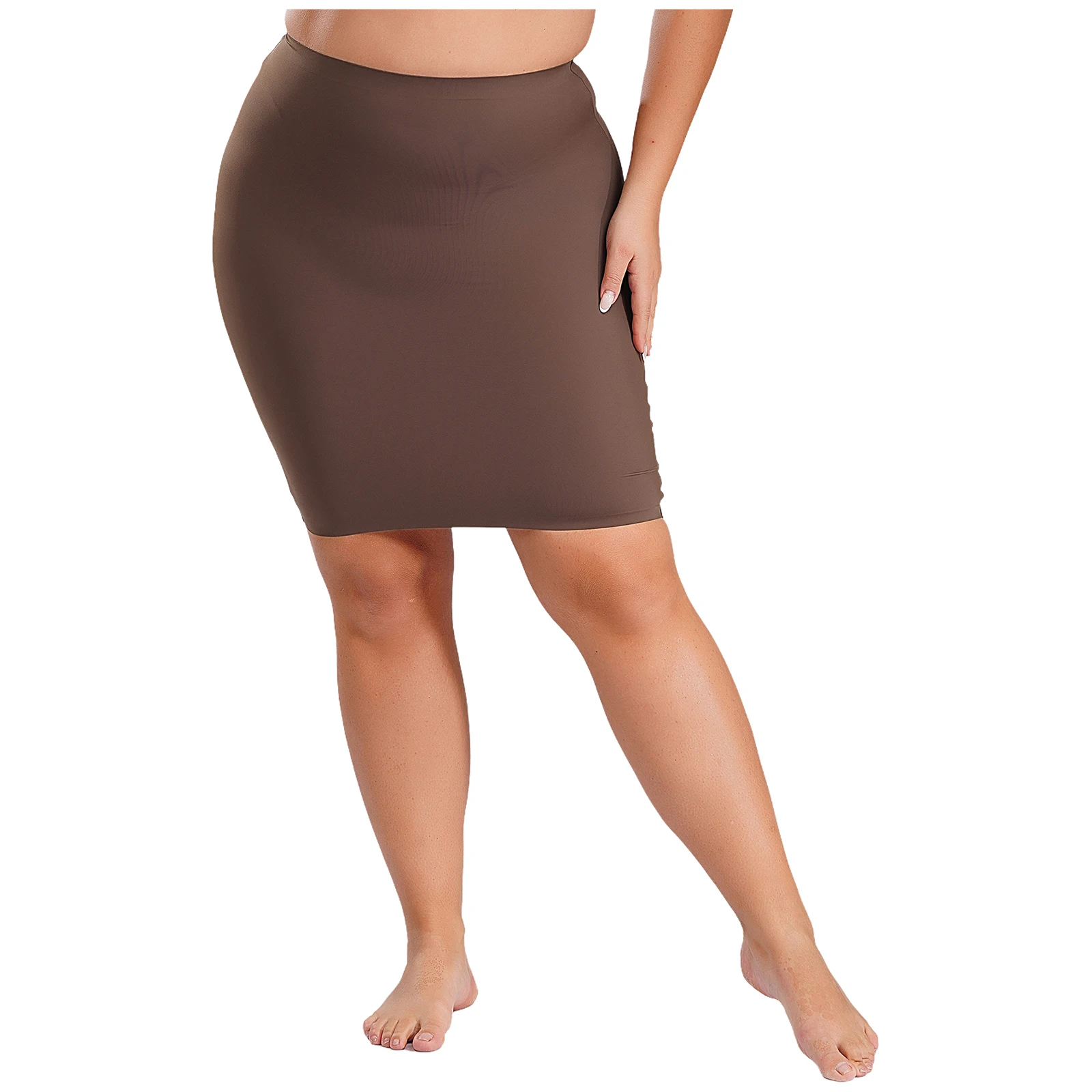 Sexy Women Tummy Control Body Shaper Skirt High Waist Shaperwear Underdress Seamless Plain Color Tight Fitting Shaper Skirt