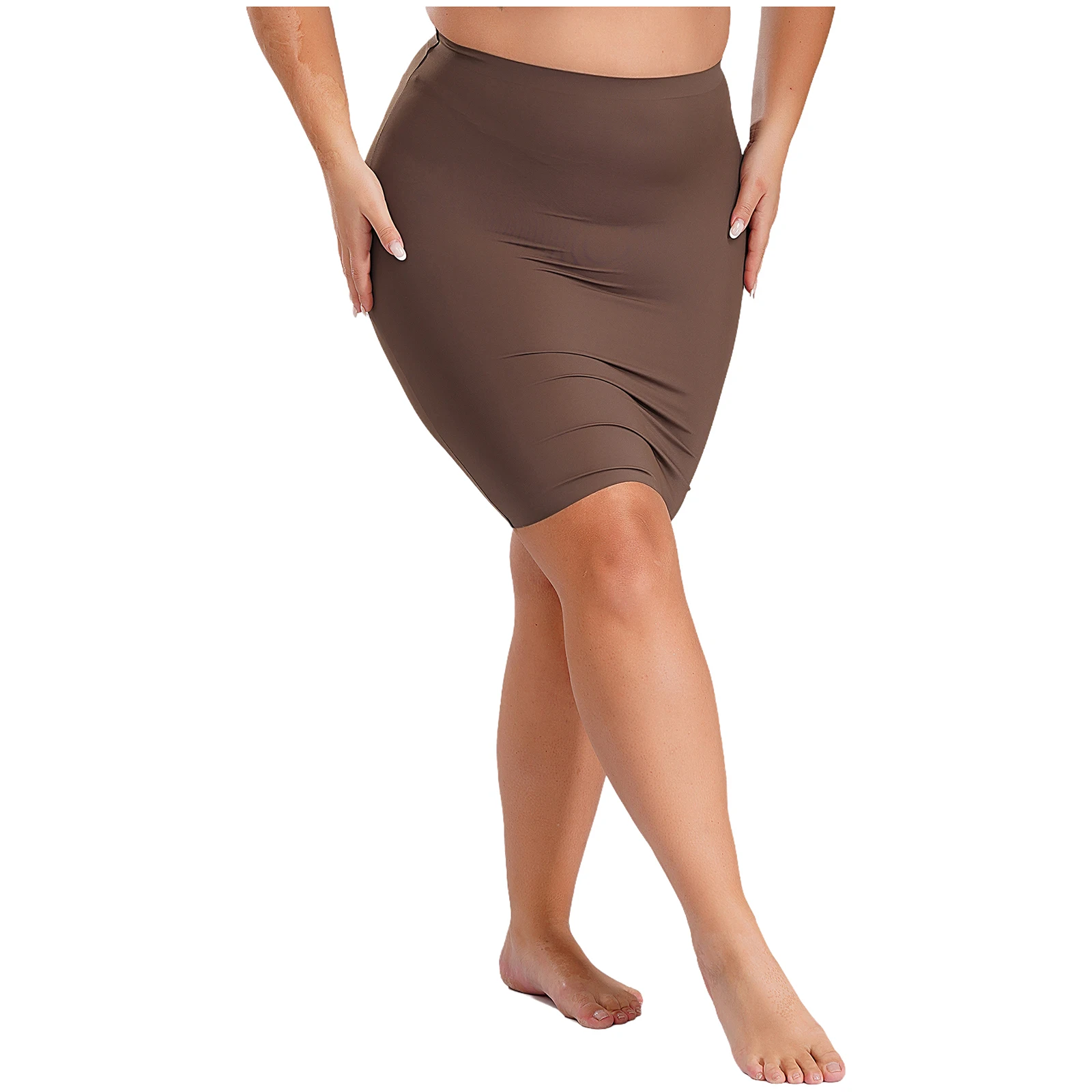 Sexy Women Tummy Control Body Shaper Skirt High Waist Shaperwear Underdress Seamless Plain Color Tight Fitting Shaper Skirt