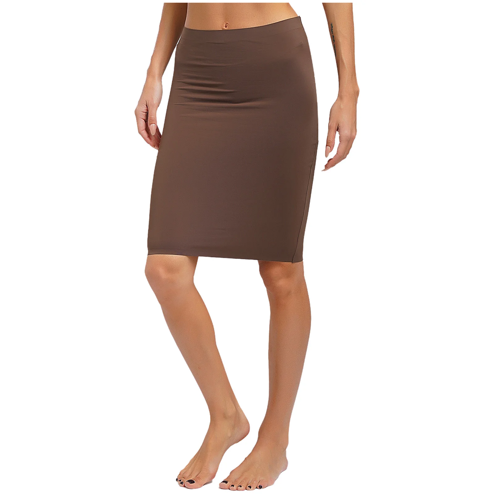 Sexy Women Tummy Control Body Shaper Skirt High Waist Shaperwear Underdress Seamless Plain Color Tight Fitting Shaper Skirt
