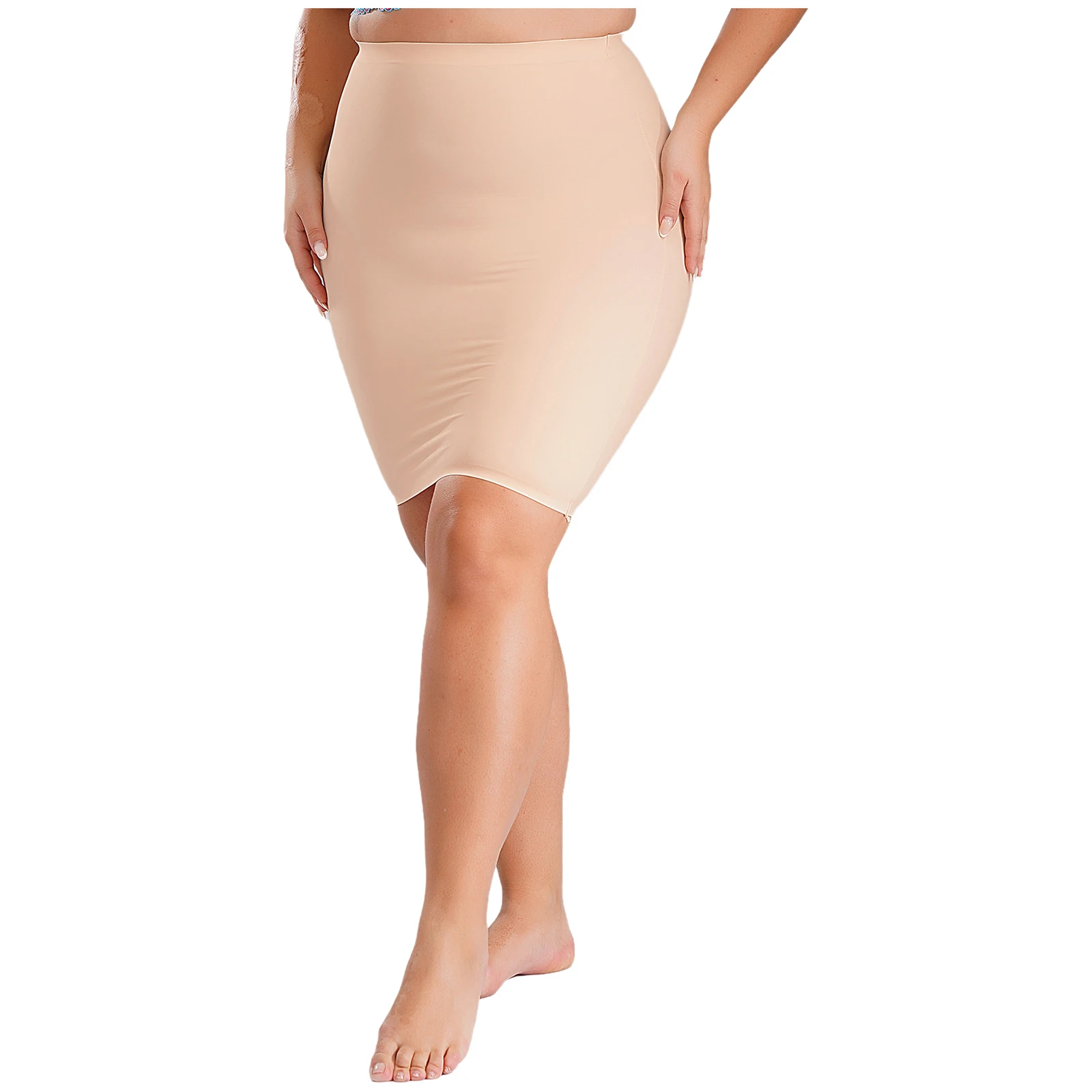 Sexy Women Tummy Control Body Shaper Skirt High Waist Shaperwear Underdress Seamless Plain Color Tight Fitting Shaper Skirt