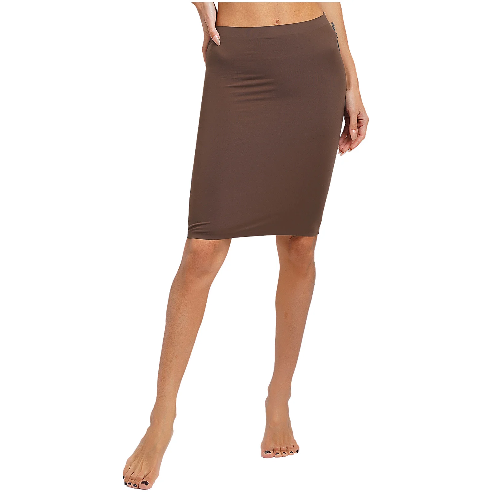Sexy Women Tummy Control Body Shaper Skirt High Waist Shaperwear Underdress Seamless Plain Color Tight Fitting Shaper Skirt