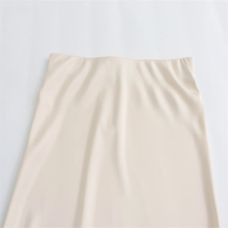 2025 Black Satin Skirt Woman High Waist Elegant Long Skirts For Women Fashion Summer Midi Skirt Office Women's Skirts