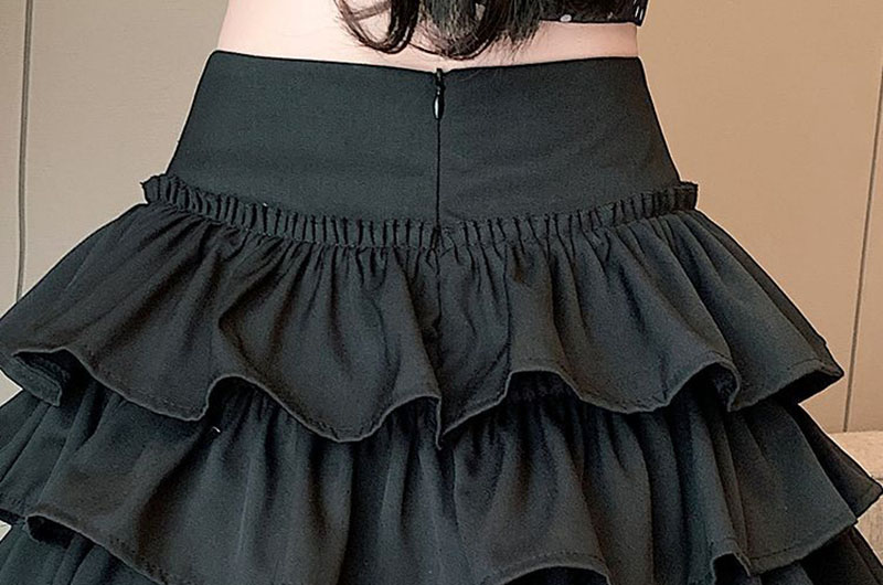 Korean Puffy Ruffles Cake Mini Skirt Women Kawaii Cute High Waist A-Line Skirts Girl's Fashion Streetwear Anti-Glare Short Skirt