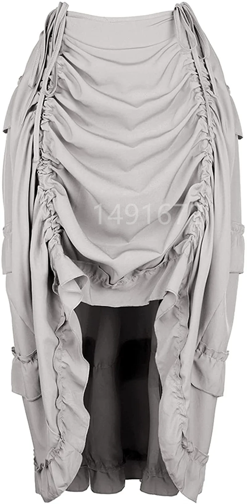 Women Skirt Fashion Sexy Slim Long High Low Shirring Pleated Corset Bustier With Skirts Steampunk Gothic Punk Vintage Plus Size