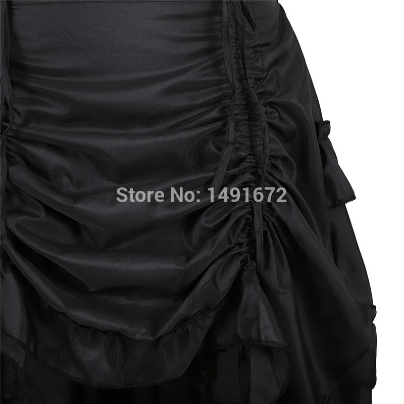 Women Skirt Fashion Sexy Slim Long High Low Shirring Pleated Corset Bustier With Skirts Steampunk Gothic Punk Vintage Plus Size