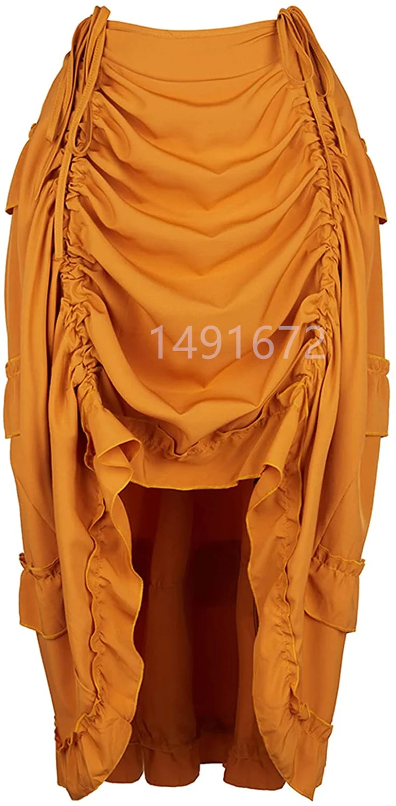 Women Skirt Fashion Sexy Slim Long High Low Shirring Pleated Corset Bustier With Skirts Steampunk Gothic Punk Vintage Plus Size