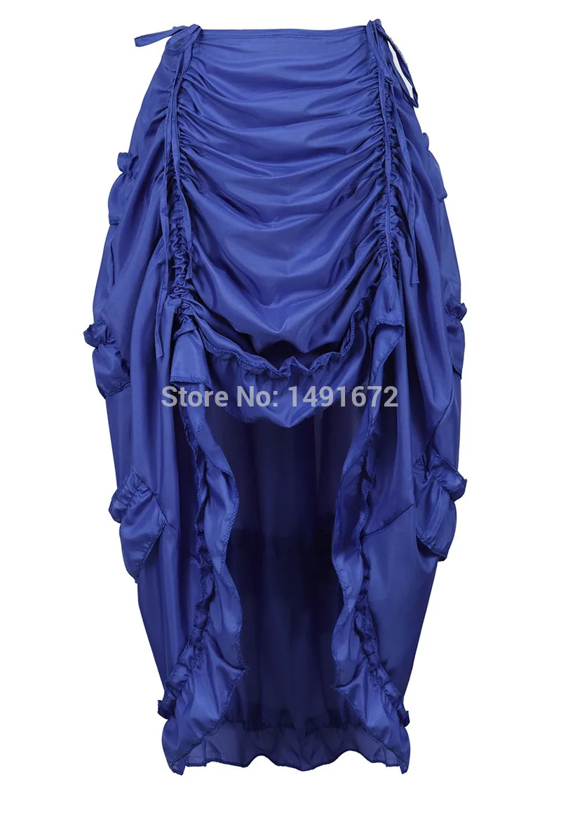 Women Skirt Fashion Sexy Slim Long High Low Shirring Pleated Corset Bustier With Skirts Steampunk Gothic Punk Vintage Plus Size