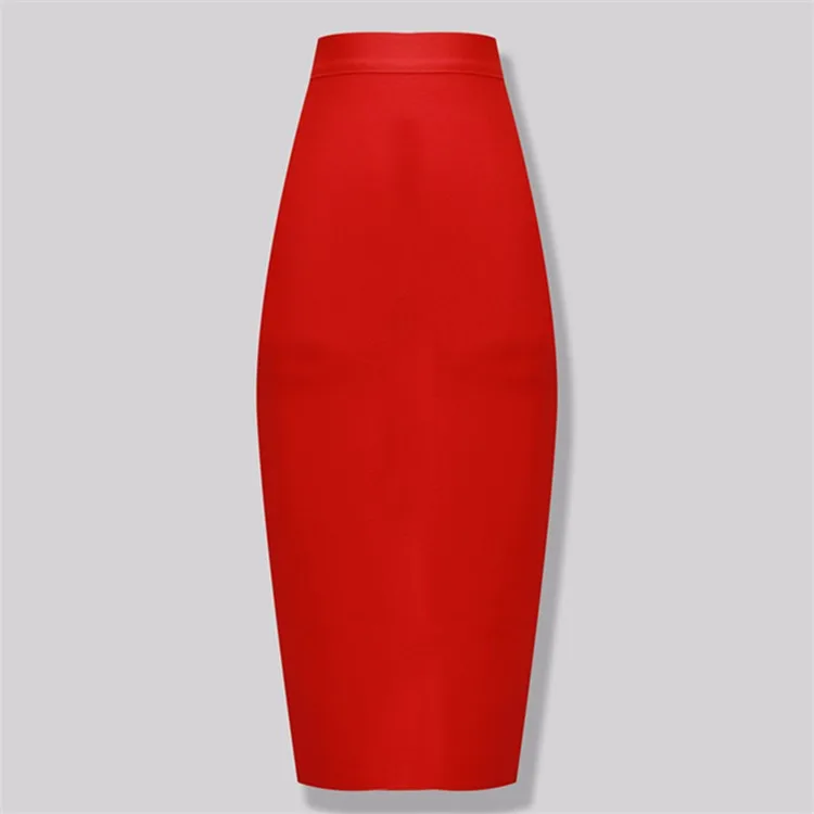New Fashion 13 Colors XL XXL Sexy Knee Length Bandage Skirt Women Elastic Bodycon Summer Pencil Skirts 78cm