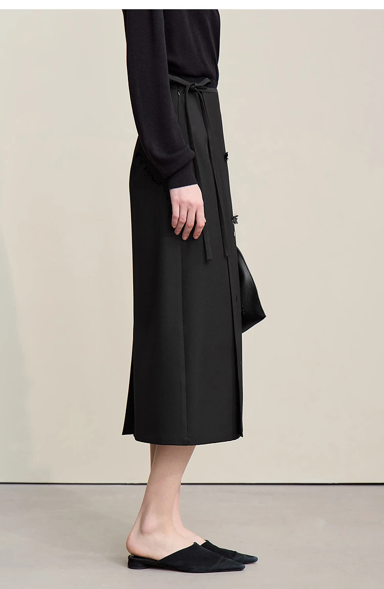 Amii Women's Skirt 2026 Autumn New Office Lady Anti-wrinkle Nail Flower Midi Skirt Elegant Versatile Women's Clothing 12621008