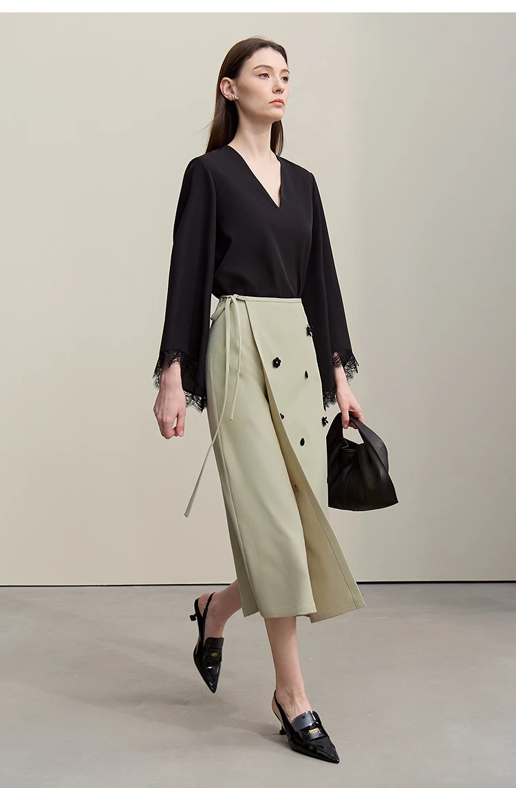 Amii Women's Skirt 2026 Autumn New Office Lady Anti-wrinkle Nail Flower Midi Skirt Elegant Versatile Women's Clothing 12621008