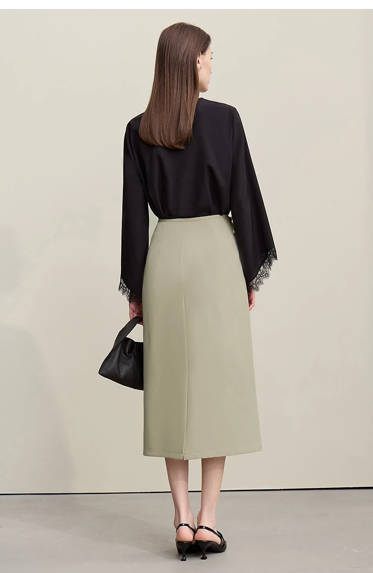 Amii Women's Skirt 2026 Autumn New Office Lady Anti-wrinkle Nail Flower Midi Skirt Elegant Versatile Women's Clothing 12621008